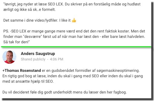 Anbefalinger af SEO-LEX